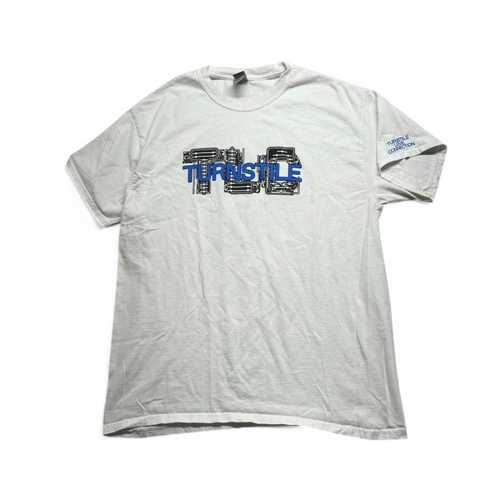 Turnstile Love Connection Band T-Shirt Mens Large White Boom Boom Boom Graphic